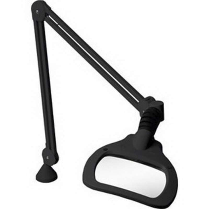 WAVE LED ESD-Safe 3.5-Diopter Illuminated Magnifier with 30" Reach with Edge Mount Clamp, Black